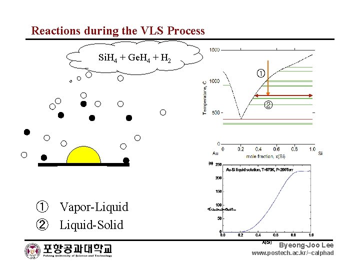 Reactions during the VLS Process Si. H 4 + Ge. H 4 + H