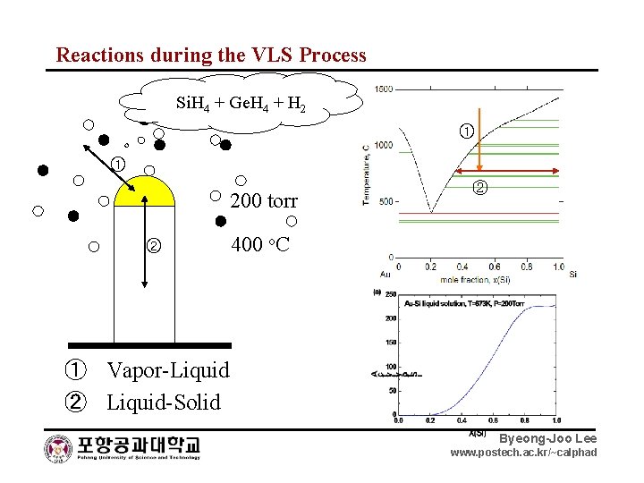 Reactions during the VLS Process Si. H 4 + Ge. H 4 + H