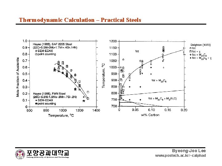 Thermodynamic Calculation – Practical Steels Byeong-Joo Lee www. postech. ac. kr/~calphad 