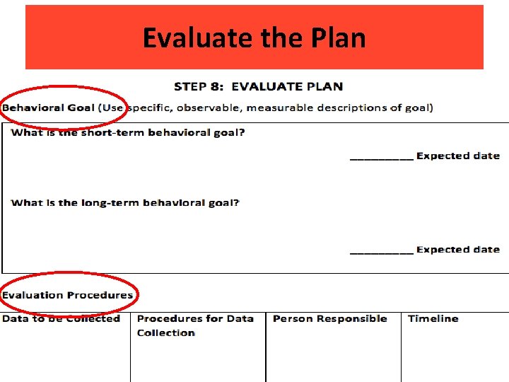 Evaluate the Plan 