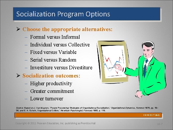 Socialization Program Options Ø Choose the appropriate alternatives: – – – Formal versus Informal