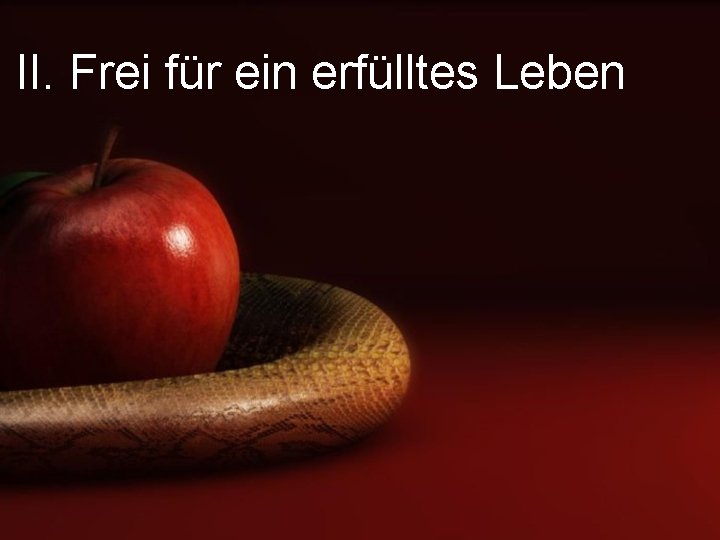 II. Frei für ein erfülltes Leben 