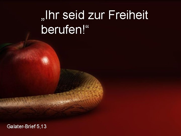 „Ihr seid zur Freiheit berufen!“ Galater-Brief 5, 13 
