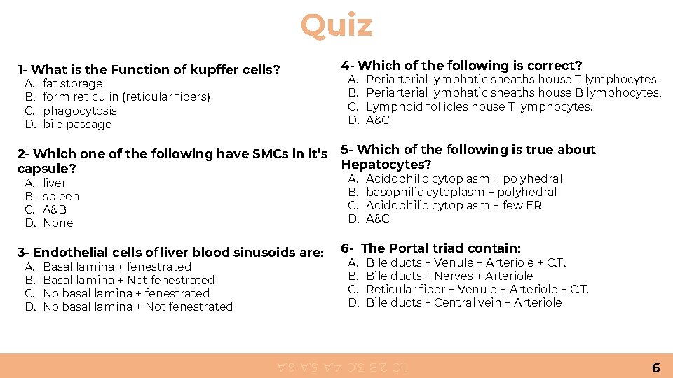 Quiz 1 - What is the Function of kupffer cells? 4 - Which of