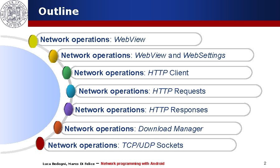 Outline Network operations: Web. View and Web. Settings Network operations: HTTP Client Network operations: