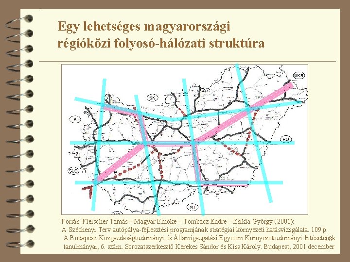 Egy lehetséges magyarországi régióközi folyosó-hálózati struktúra Forrás: Fleischer Tamás – Magyar Emőke – Tombácz