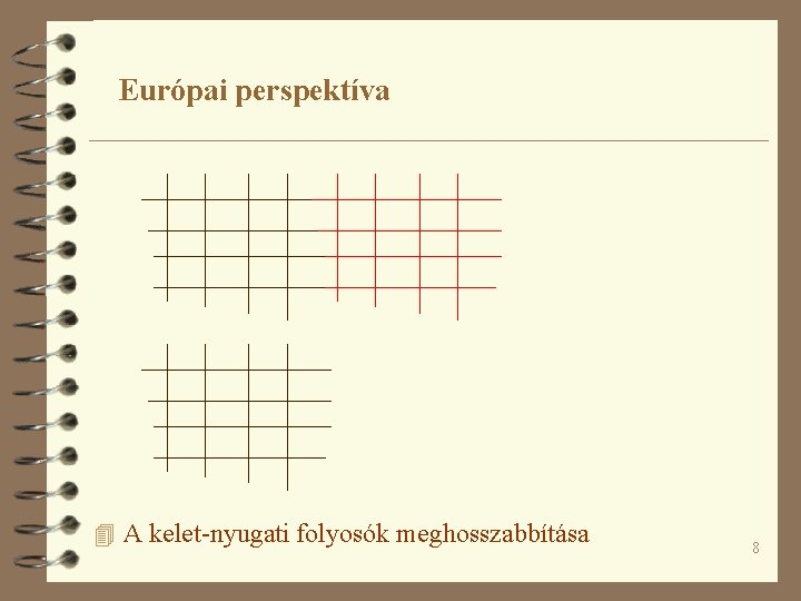 Európai perspektíva 4 A kelet-nyugati folyosók meghosszabbítása 8 