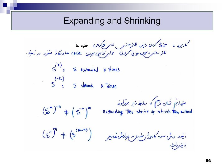 Expanding and Shrinking ﺣﻔﺮﻩ ﻫﺎ 56 Expanding and Shrinking ﺣﻔﺮﻩ ﻫﺎ 56
