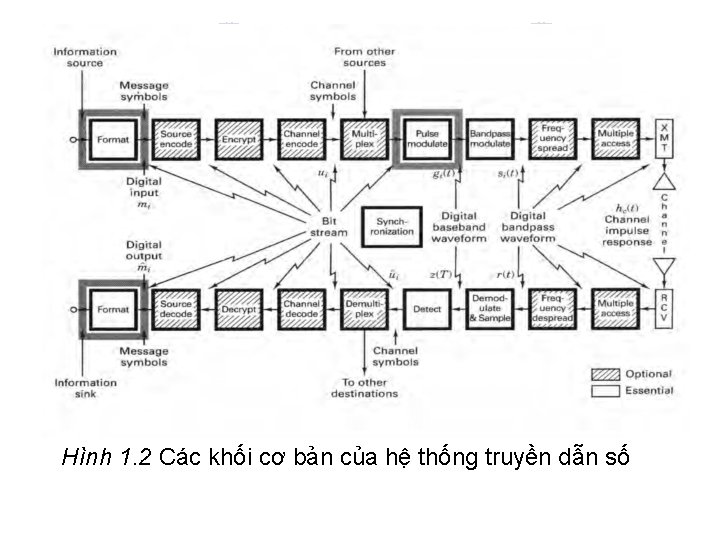Hình 1. 2 Các khối cơ bản của hệ thống truyền dẫn số 