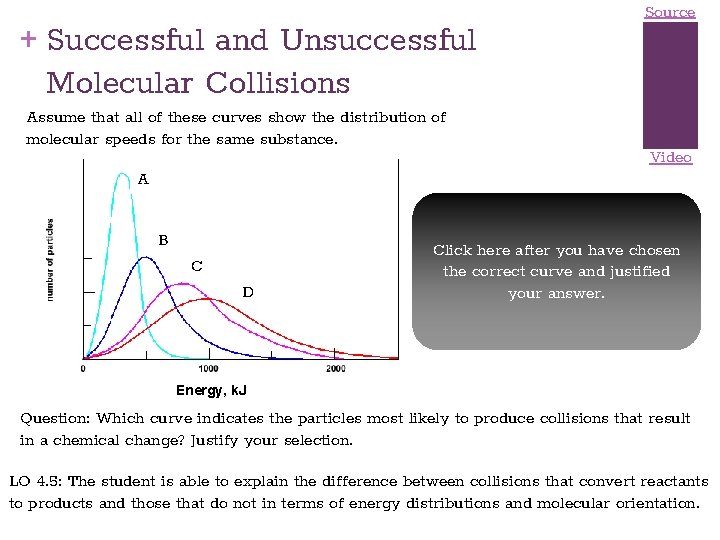 + Successful and Unsuccessful Molecular Collisions Assume that all of these curves show the