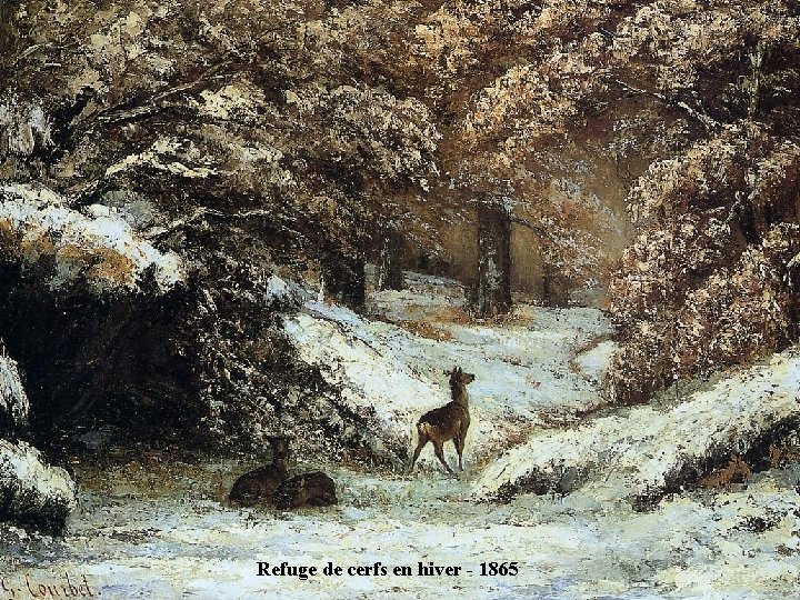 Refuge de cerfs en hiver - 1865 