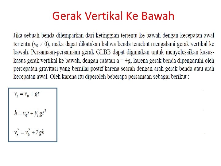 Gerak Vertikal Ke Bawah 