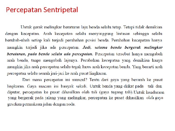Percepatan Sentripetal 