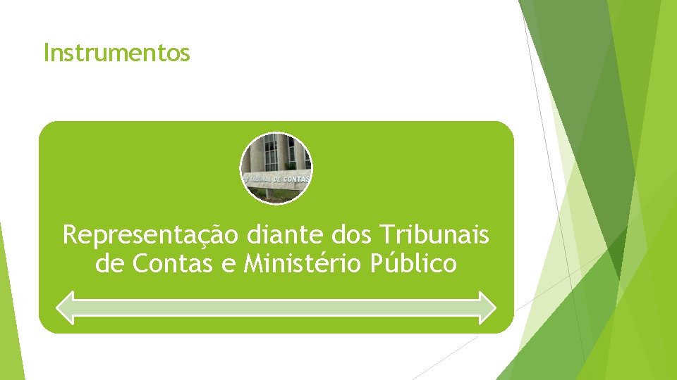 Instrumentos Representação diante dos Tribunais de Contas e Ministério Público 