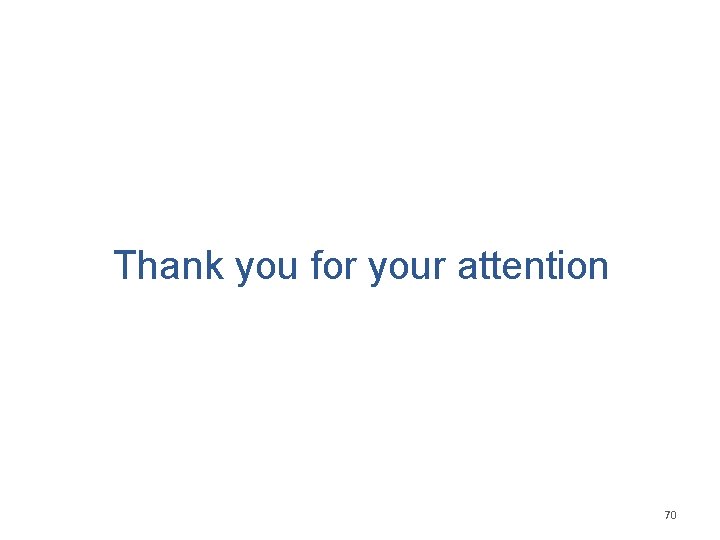 Thank you for your attention 70 