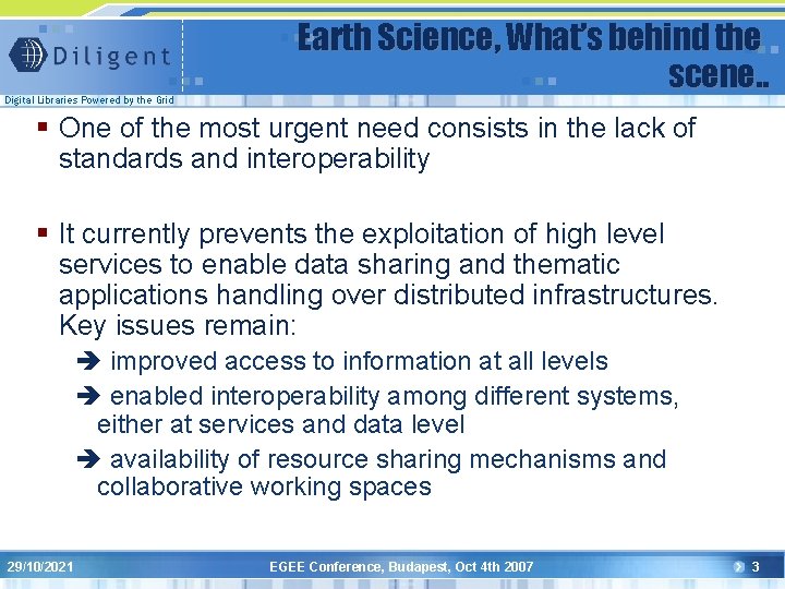 Digital Libraries Powered by the Grid Earth Science, What’s behind the scene. . §