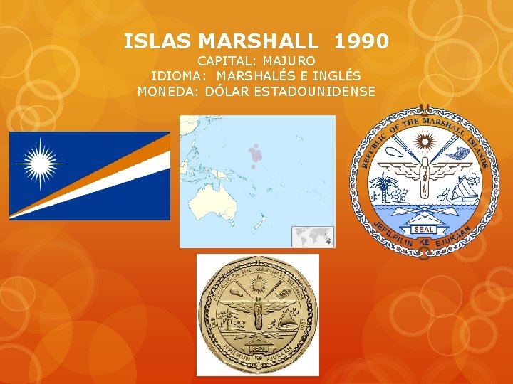 ISLAS MARSHALL 1990 CAPITAL: MAJURO IDIOMA: MARSHALÉS E INGLÉS MONEDA: DÓLAR ESTADOUNIDENSE 