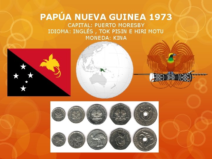 PAPÚA NUEVA GUINEA 1973 CAPITAL: PUERTO MORESBY IDIOMA: INGLÉS , TOK PISIN E HIRI