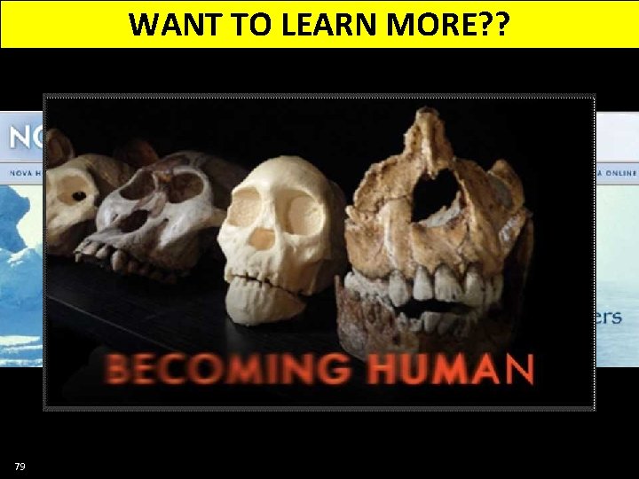 WANT TO LEARN MORE? ? 79 