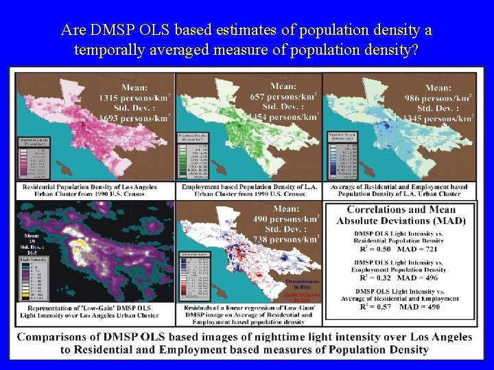 Are DMSP OLS based estimates of population density a temporally averaged measure of population Are DMSP OLS based estimates of population density a temporally averaged measure of population