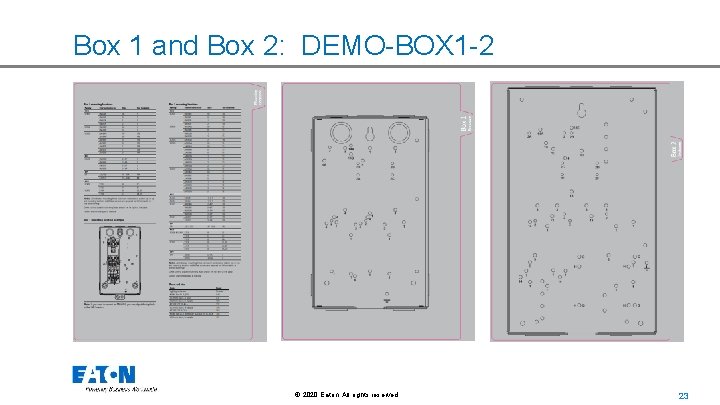 Box 1 and Box 2: DEMO-BOX 1 -2 © 2020 Eaton. All rights reserved.