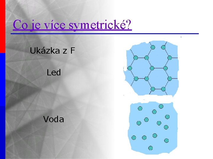 Co je více symetrické? Ukázka z F Led Voda 