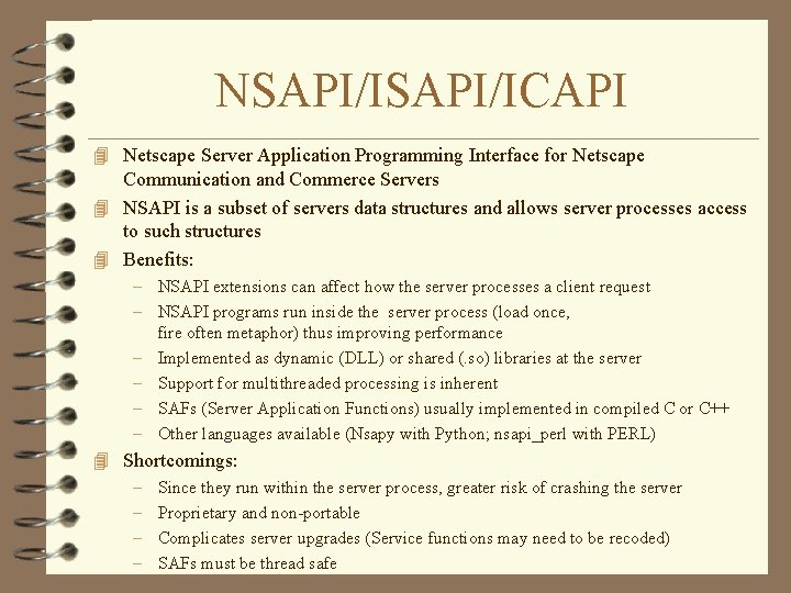 NSAPI/ICAPI 4 Netscape Server Application Programming Interface for Netscape Communication and Commerce Servers 4
