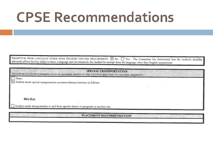 CPSE Recommendations 