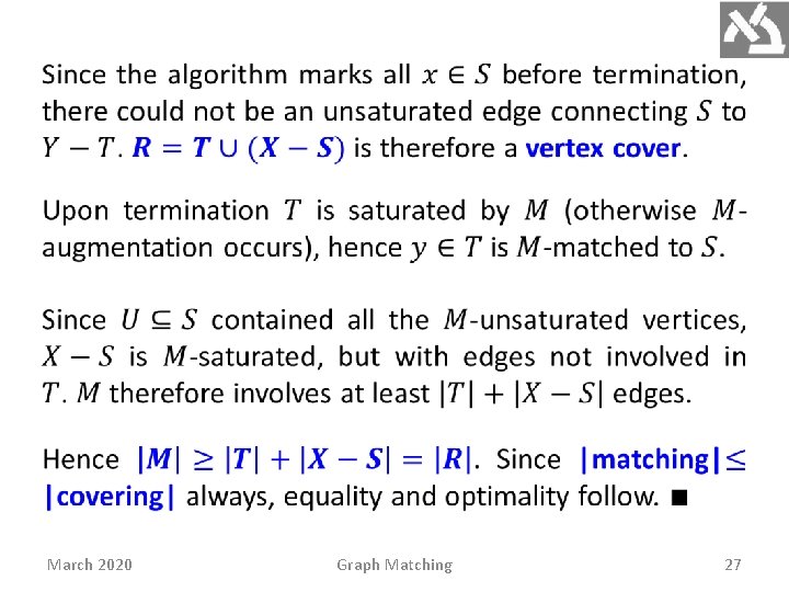 March 2020 Graph Matching 27 