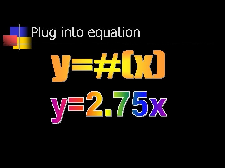 Plug into equation 