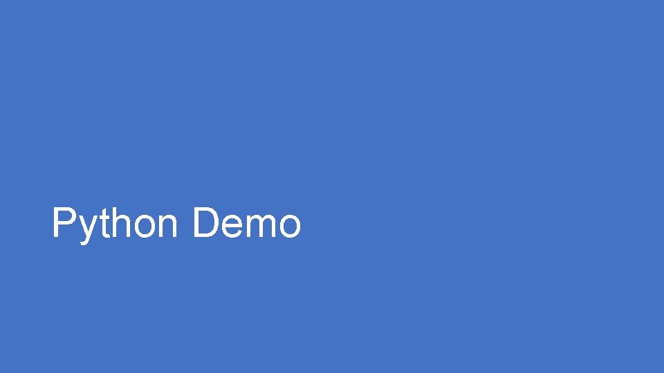 Python Demo 