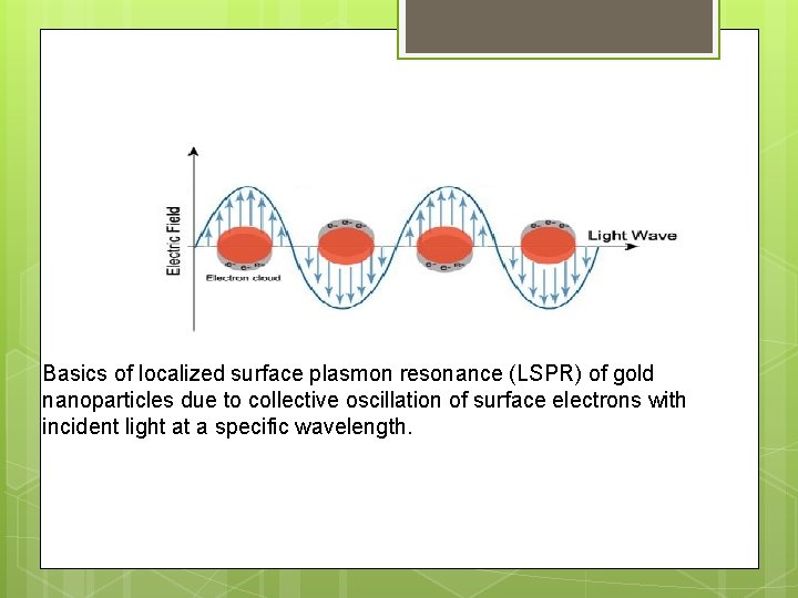 Basics of localized surface plasmon resonance (LSPR) of gold nanoparticles due to collective oscillation