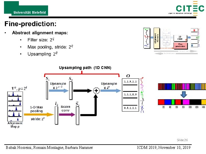 Upsampling path (1 D CNN) Slide 26 Babak Hosseini, Romain Montagne, Barbara Hammer ICDM