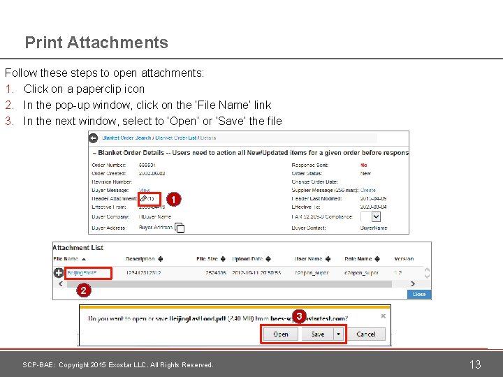 Print Attachments Follow these steps to open attachments: 1. Click on a paperclip icon