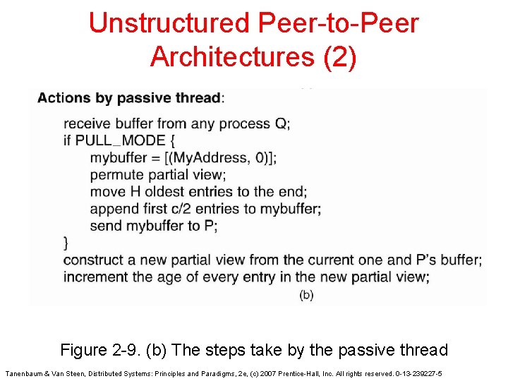 Unstructured Peer-to-Peer Architectures (2) Figure 2 -9. (b) The steps take by the passive Unstructured Peer-to-Peer Architectures (2) Figure 2 -9. (b) The steps take by the passive