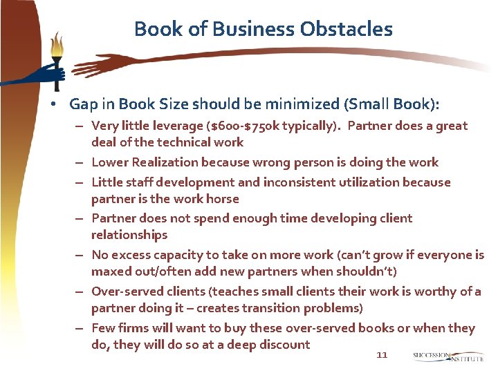 Book of Business Obstacles • Gap in Book Size should be minimized (Small Book):