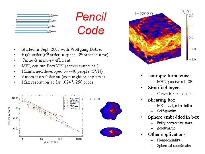 Pencil Code • • Started in Sept. 2001 with Wolfgang Dobler High order (6