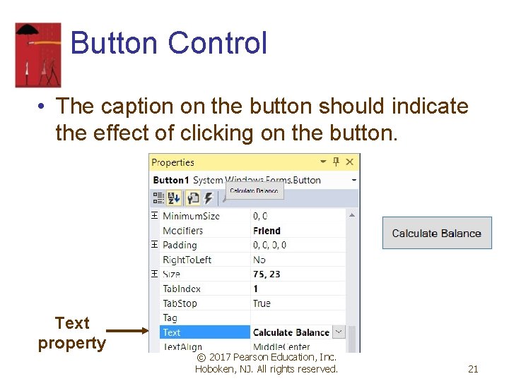 Button Control • The caption on the button should indicate the effect of clicking Button Control • The caption on the button should indicate the effect of clicking