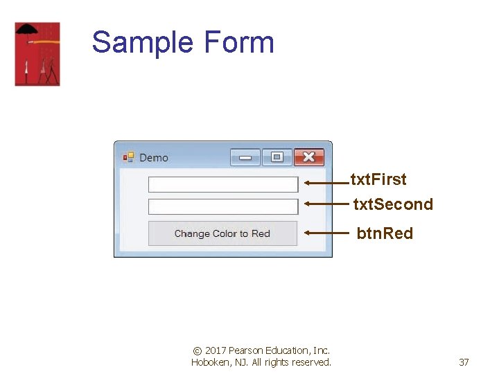 Sample Form txt. First txt. Second btn. Red © 2017 Pearson Education, Inc. Hoboken, Sample Form txt. First txt. Second btn. Red © 2017 Pearson Education, Inc. Hoboken,