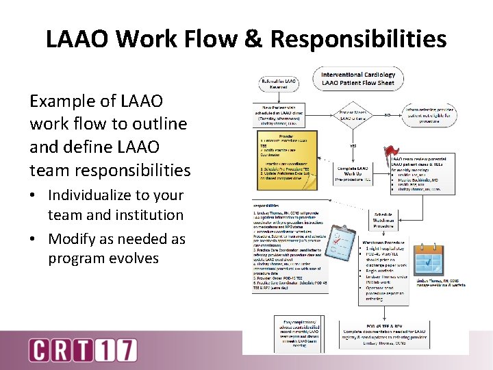 LAAO Work Flow & Responsibilities Example of LAAO work flow to outline and define