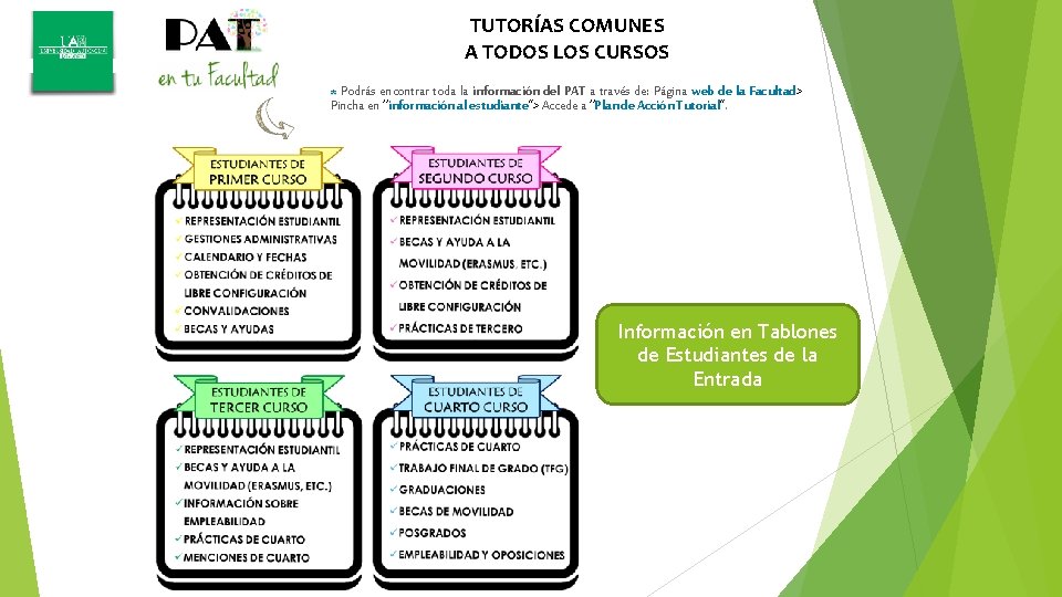 TUTORÍAS COMUNES A TODOS LOS CURSOS * Podrás encontrar toda la información del PAT