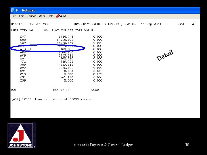 Balance Summary and Detail 1. Voucher Widget for $100 / Billed $100 Inventory 100.