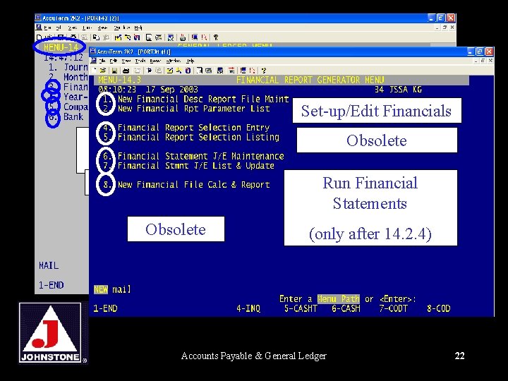 Set-up/Edit Financials Obsolete = Opening Balance + Deposits – Disbursements Bank Balance Year End