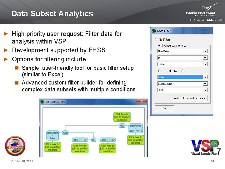 Data Subset Analytics High priority user request: Filter data for analysis within VSP Development