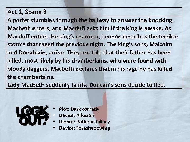 Act 2, Scene 3 A porter stumbles through the hallway to answer the knocking.