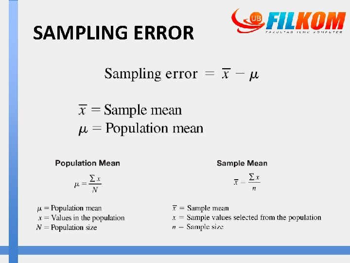 SAMPLING ERROR 