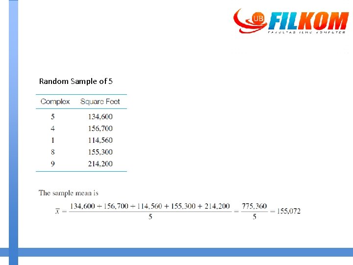 Random Sample of 5 