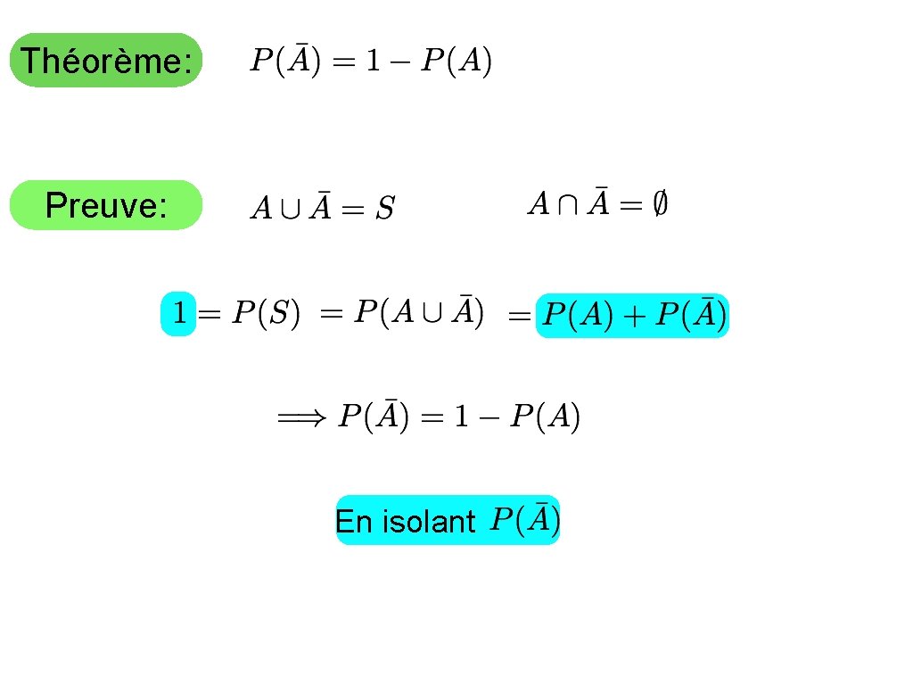Théorème: Preuve: En isolant 