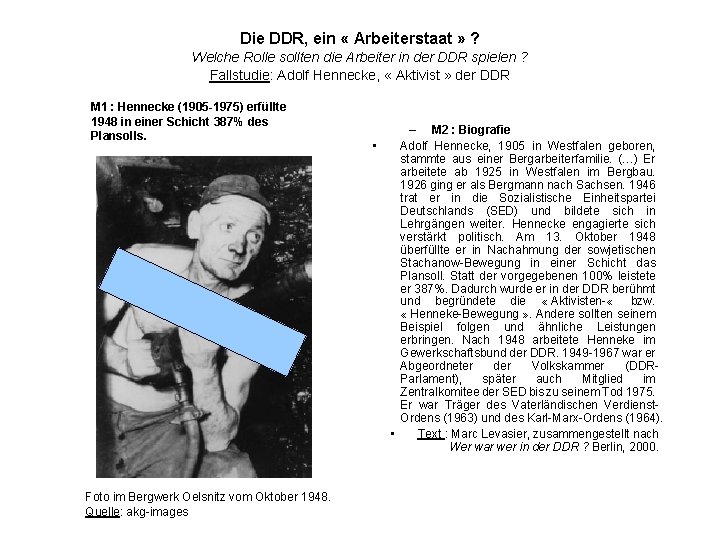 Die DDR, ein « Arbeiterstaat » ? Welche Rolle sollten die Arbeiter in der