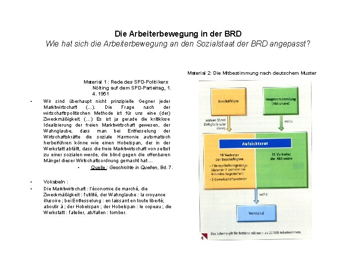 Die Arbeiterbewegung in der BRD Wie hat sich die Arbeiterbewegung an den Sozialstaat der